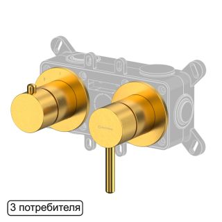 Смеситель скрытого монтажа на 3 потребителя WHITECROSS Y Y1243GLB брашированное золото